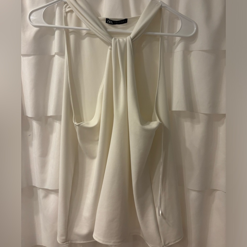 Zara white halter tank.